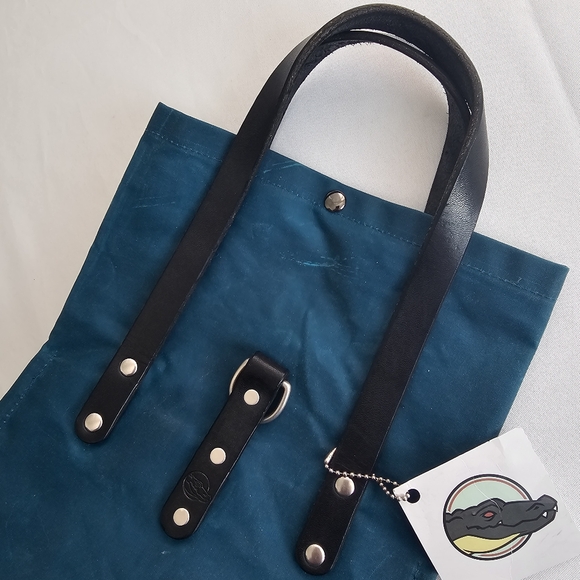 Miss Babs x Blue Spring Craft Waxed Canvas Tote No. 2 “On The Go” Teal Bag - Picture 16 of 16